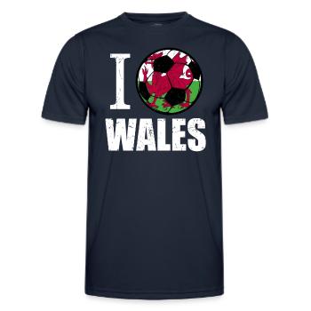 Wales Fußball - Männer Funktions-T-Shirt - Navy - Vorne - AI Model Male 178 dark (178cm)