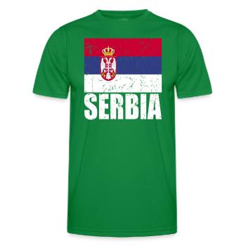 Drapeau de la Serbie - T-shirt sport Homme - vert - Devant - AI Model Male 178 dark (178cm)