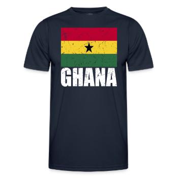 Ghana Flag - Men's Functional T-Shirt - navy - Front - AI Model Male 178 dark (178cm)