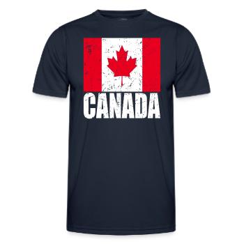 Drapeau du Canada - T-shirt sport Homme - bleu marine - Devant - AI Model Male 178 dark (178cm)