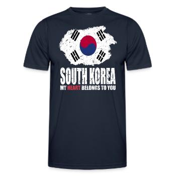 Drapeau de la Corée du Sud - T-shirt sport Homme - bleu marine - Devant - AI Model Male 178 dark (178cm)