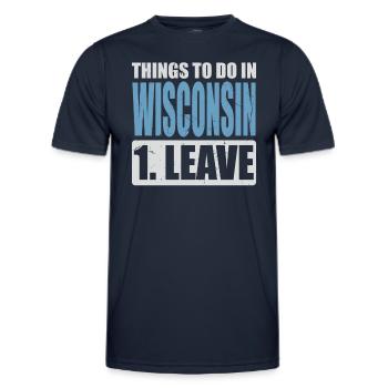 Mème du Wisconsin - T-shirt sport Homme - bleu marine - Devant - AI Model Male 178 dark (178cm)