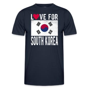Drapeau de la Corée du Sud - T-shirt sport Homme - bleu marine - Devant - AI Model Male 178 dark (178cm)