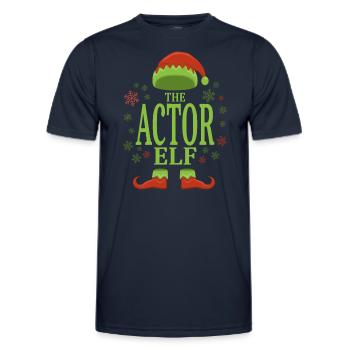 Schauspieler Weihnachtself - Männer Funktions-T-Shirt - Navy - Vorne - AI Model Male 178 dark (178cm)