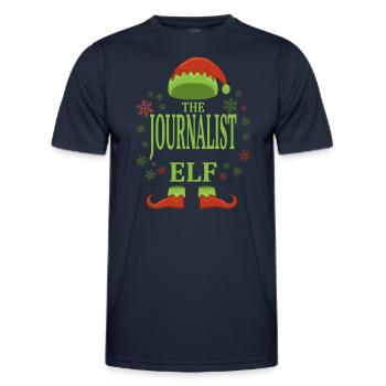 Journalist Weihnachtself - Männer Funktions-T-Shirt - Navy - Vorne - AI Model Male 178 dark (178cm)
