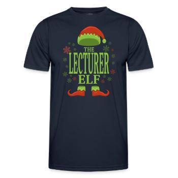 Lecturer Christmas Elf - Men's Functional T-Shirt - navy - Front - AI Model Male 178 dark (178cm)