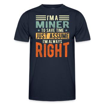 Mineur - T-shirt sport Homme - bleu marine - Devant - AI Model Male 178 dark (178cm)