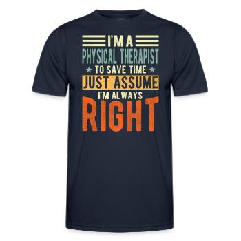 Physiotherapist - Men's Functional T-Shirt - navy - Front - AI Model Male 178 dark (178cm)