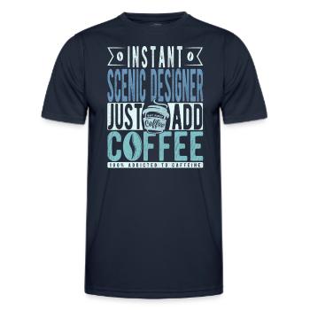 Scenic Designer Coffee Quote - Men's Functional T-Shirt - navy - Front - AI Model Male 178 dark (178cm)