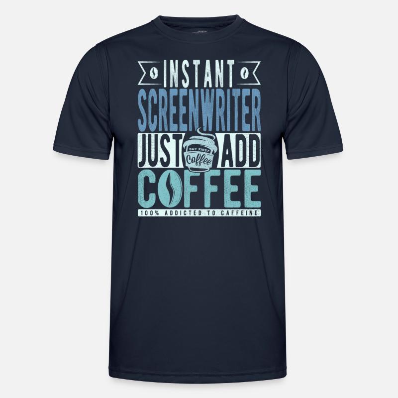 Screenwriter Kaffee Spruch - Men's Functional T-Shirt - navy