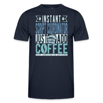 Café du coordinateur de script disant - T-shirt sport Homme - bleu marine - Devant - AI Model Male 178 dark (178cm)