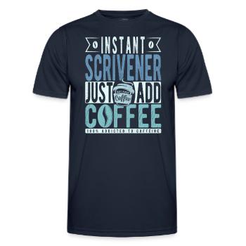 Schreiber Kaffee Spruch - Männer Funktions-T-Shirt - Navy - Vorne - AI Model Male 178 dark (178cm)