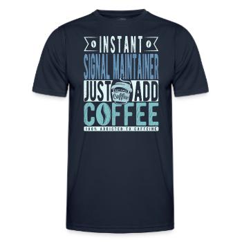 Signal maintenance coffee saying - Men's Functional T-Shirt - navy - Front - AI Model Male 178 dark (178cm)