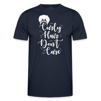 I don't care about curly hair - Men's Functional T-Shirt - navy - Front - AI Model Male 178 dark (178cm)