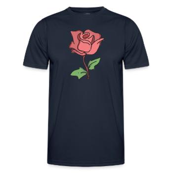 Rose Rote Rose Handgezeichnet - Männer Funktions-T-Shirt - Navy - Vorne - AI Model Male 178 dark (178cm)