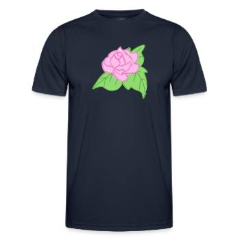 Rose Rote Rose Handgezeichnet - Männer Funktions-T-Shirt - Navy - Vorne - AI Model Male 178 dark (178cm)
