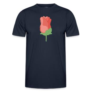 Rose Rote Rose Handgezeichnet - Männer Funktions-T-Shirt - Navy - Vorne - AI Model Male 178 dark (178cm)