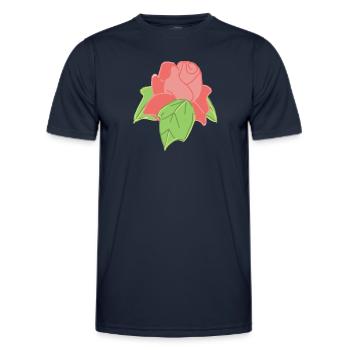 Rose Rote Rose Handgezeichnet - Männer Funktions-T-Shirt - Navy - Vorne - AI Model Male 178 dark (178cm)