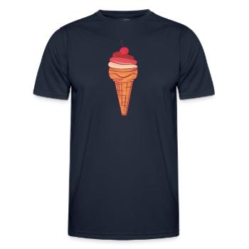 Eis Mit Kirsche In Einer Waffel - Männer Funktions-T-Shirt - Navy - Vorne - AI Model Male 178 dark (178cm)