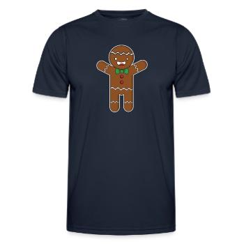 Lebkuchenmann - Männer Funktions-T-Shirt - Navy - Vorne - AI Model Male 178 dark (178cm)