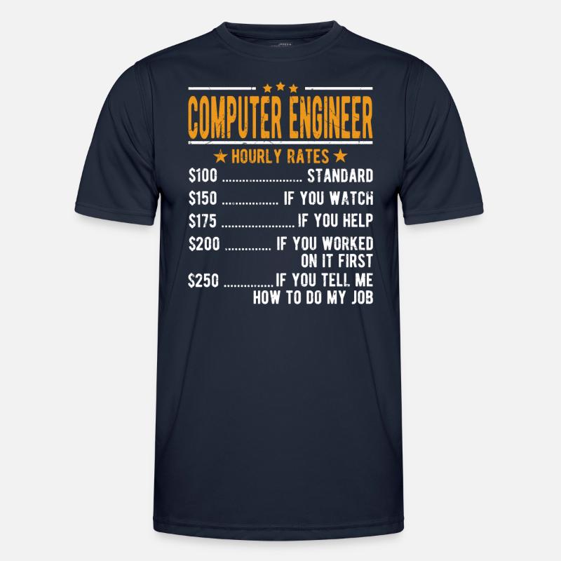 Computer technician hourly wage - Men's Functional T-Shirt - navy