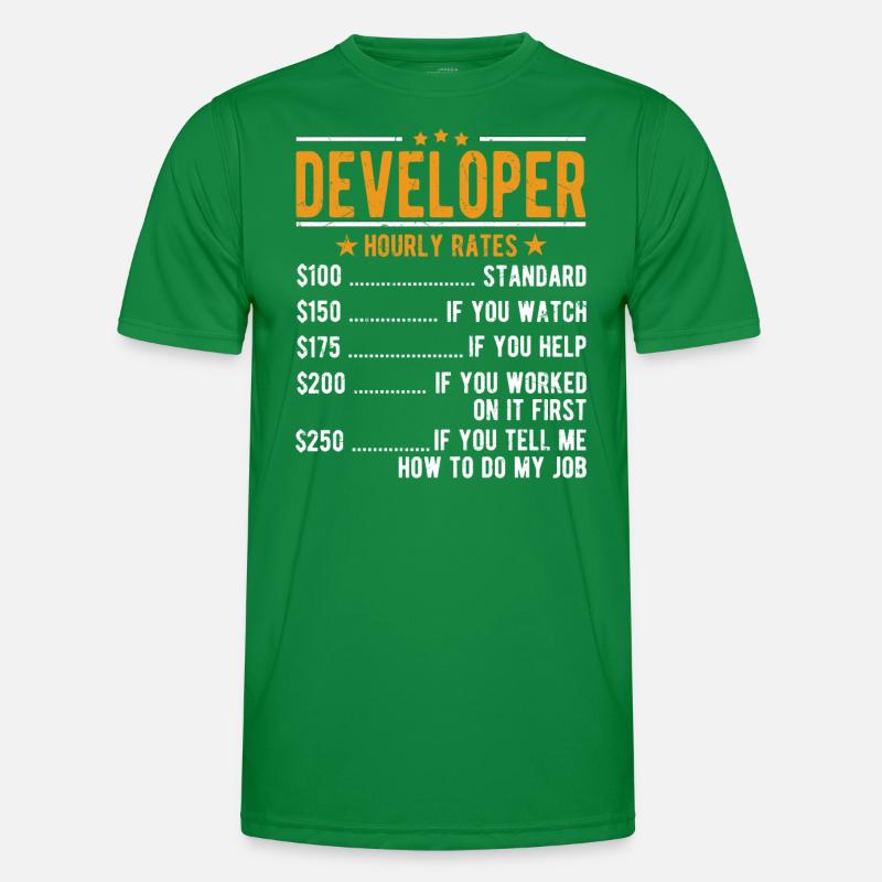 Developer Hourly Wage Men's Functional T-Shirt