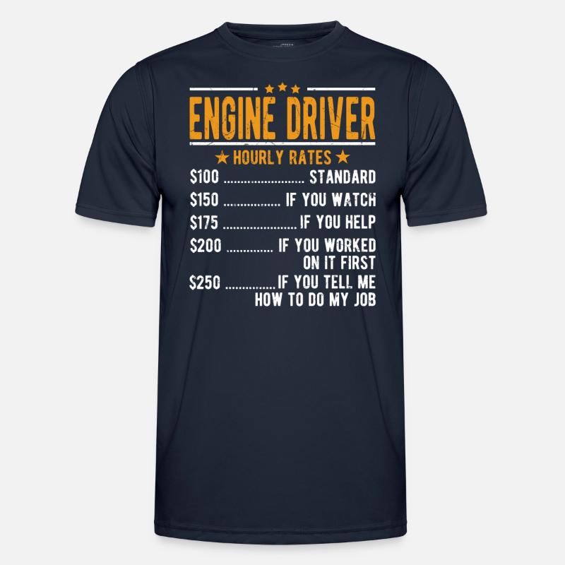 Engine driver hourly wage - Men's Functional T-Shirt - navy