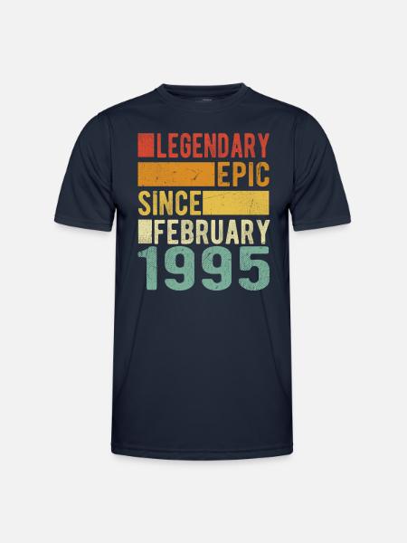Birthday February 1995 Legendary epic - Men's Functional T-Shirt - navy