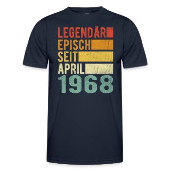 Legendär seit April 1968 - Männer Funktions-T-Shirt - Navy - Vorne - AI Model Male 178 dark (178cm)