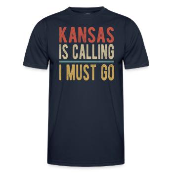 Kansas Ruft Ich Muss Gehen - Männer Funktions-T-Shirt - Navy - Vorne - AI Model Male 178 dark (178cm)