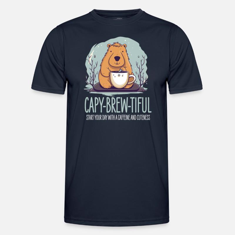 Capybara Kaffee Design - Männer Funktions-T-Shirt - Navy