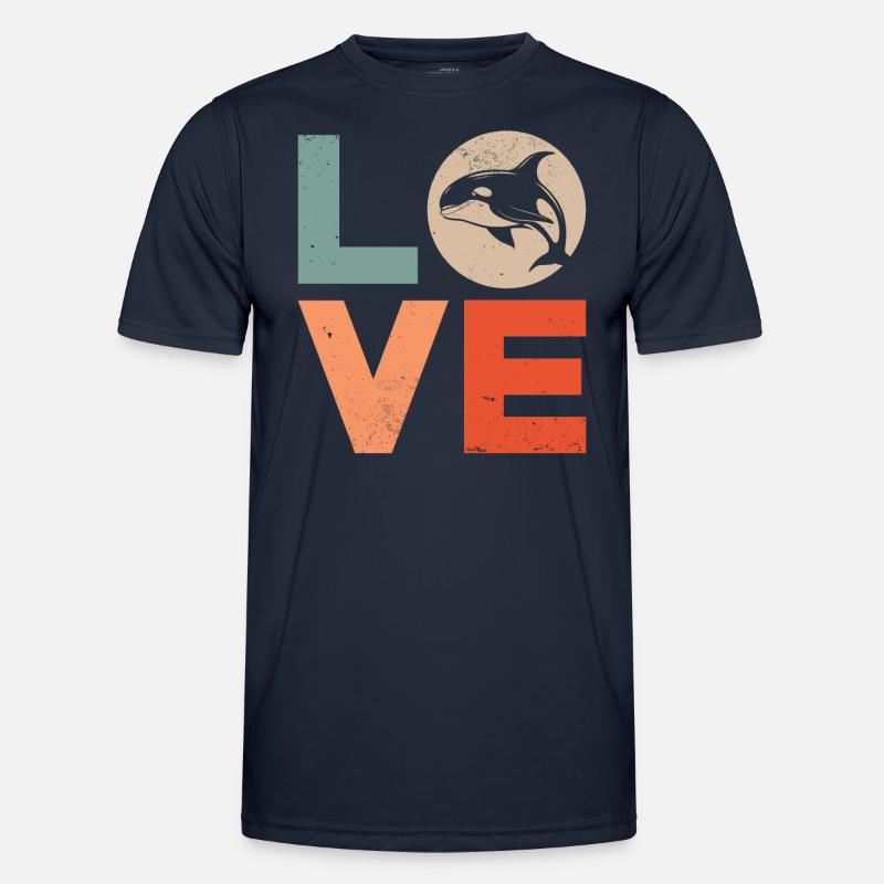 Wal Killerwal Orca Liebe Männer Funktions-T-Shirt