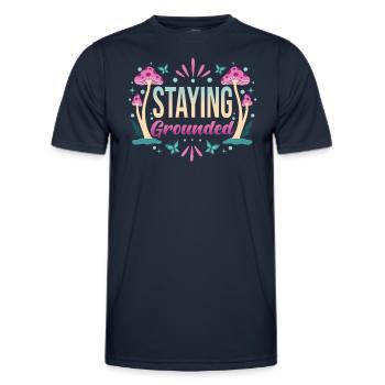Achtsamkeit Spruch Geerdet bleiben - Männer Funktions-T-Shirt - Navy - Vorne - AI Model Male 178 dark (178cm)