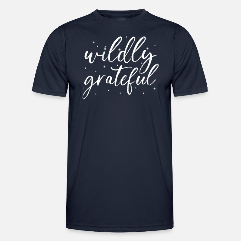 Mindfulness Saying Infinitely grateful - Men's Functional T-Shirt - navy