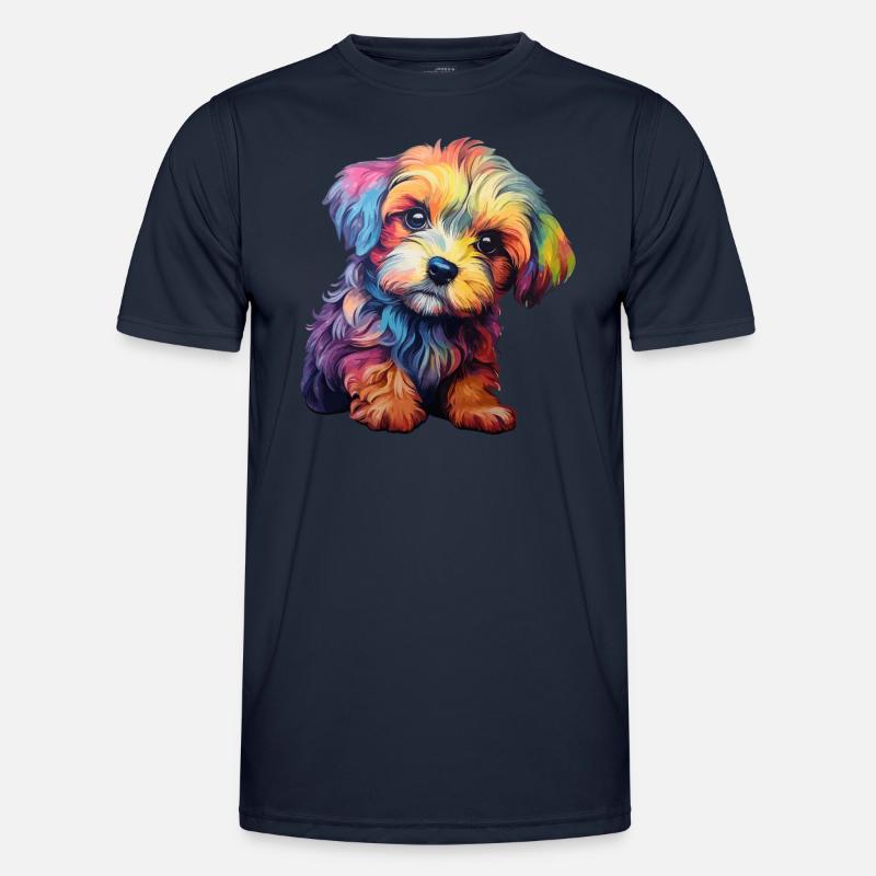 Hündchen-regenbogen Männer Funktions-T-Shirt