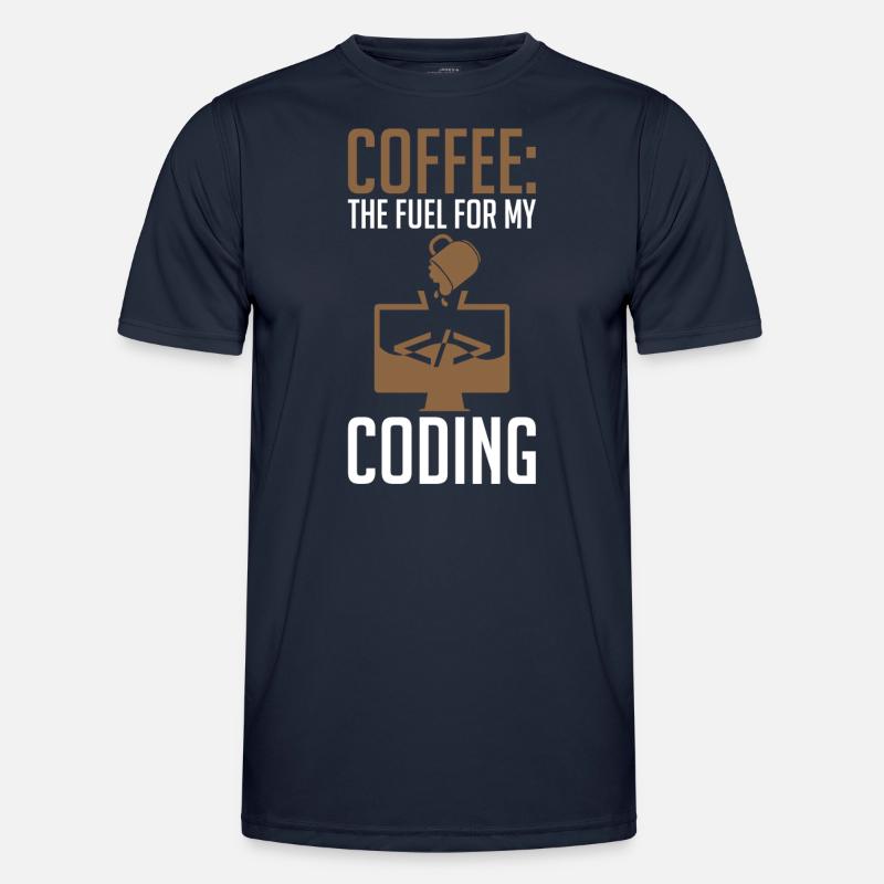 Coder Coffee Le carburant de mon codage - T-shirt sport Homme - bleu marine