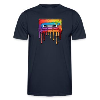 Cassette - Men's Functional T-Shirt - navy - Front - AI Model Male 178 dark (178cm)