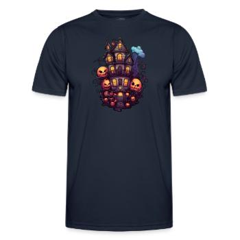 Halloween Haunted House Anime - Men's Functional T-Shirt - navy - Front - AI Model Male 178 dark (178cm)