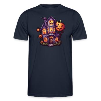 Halloween Haunted House Anime - Men's Functional T-Shirt - navy - Front - AI Model Male 178 dark (178cm)