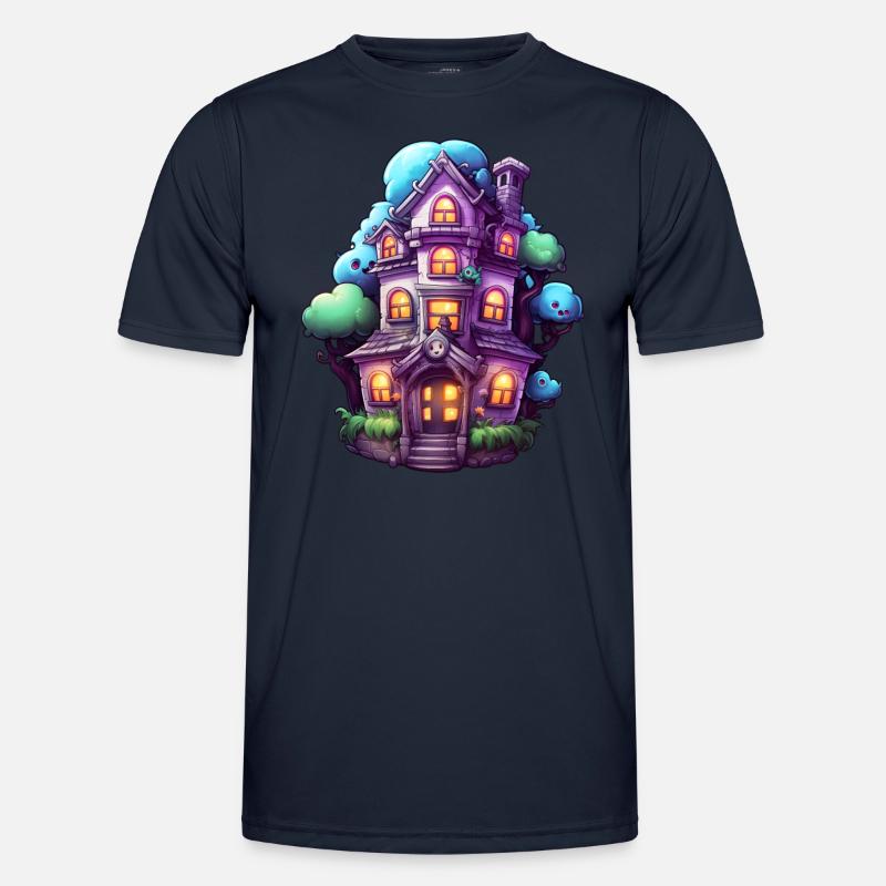 Comic Spukhaus Männer Funktions-T-Shirt