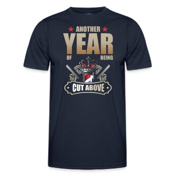 Cadeau d’anniversaire Barber Job - T-shirt sport Homme - bleu marine - Devant - AI Model Male 178 dark (178cm)
