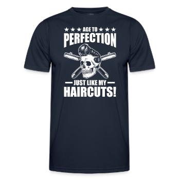 Cadeau d’anniversaire Barber Job - T-shirt sport Homme - bleu marine - Devant - AI Model Male 178 dark (178cm)