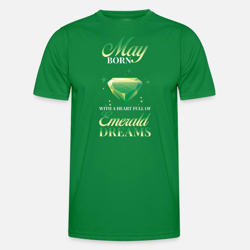 May Emerald Birthstone Men's Functional T-Shirt