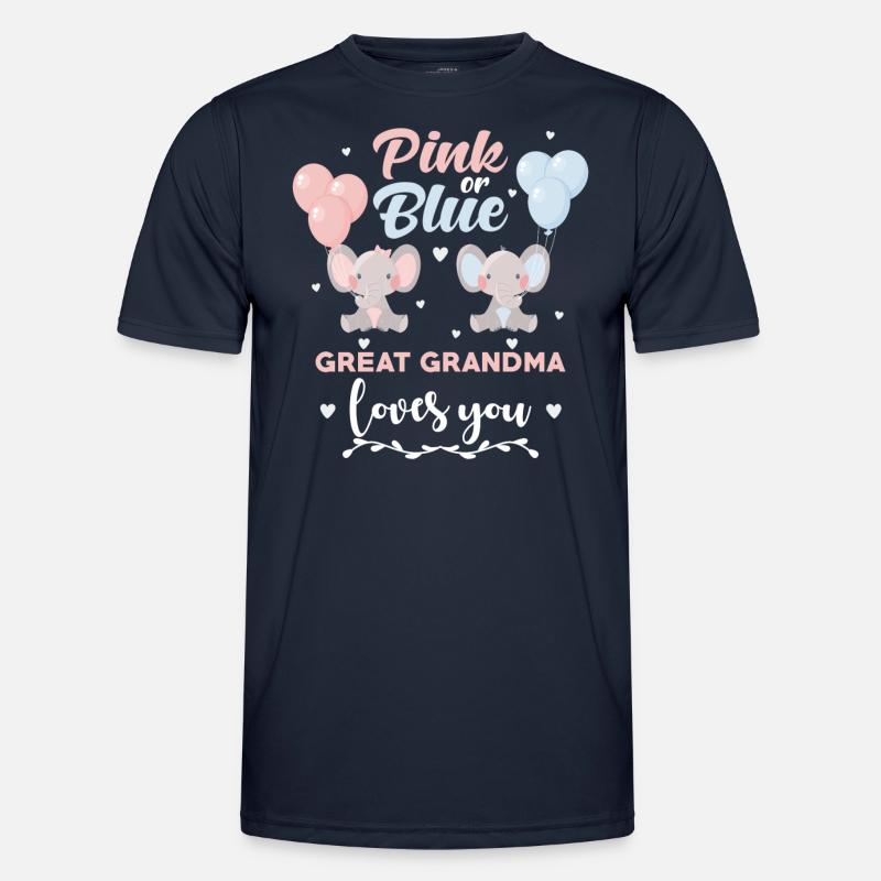 Rosa Oder Blauer Urgroßmutter Elefant - Männer Funktions-T-Shirt - Navy