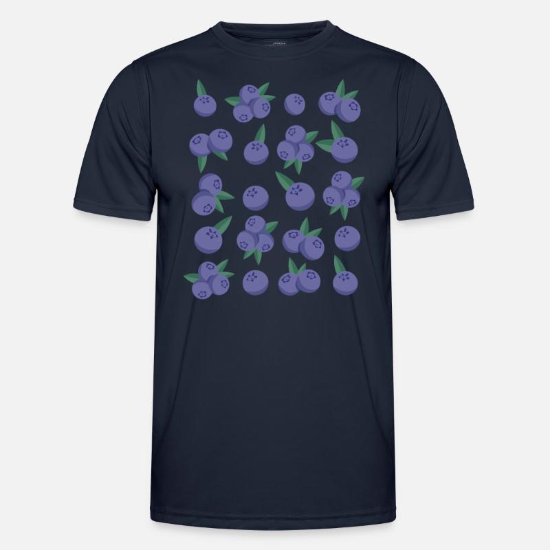 Blueberries Berries Fruit Pattern - Men's Functional T-Shirt - navy