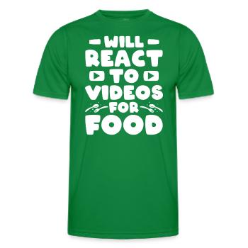 Reaction Streamer Video Reaktion Content Creator - Men's Functional T-Shirt - kelly green - Front - AI Model Male 178 dark (178cm)