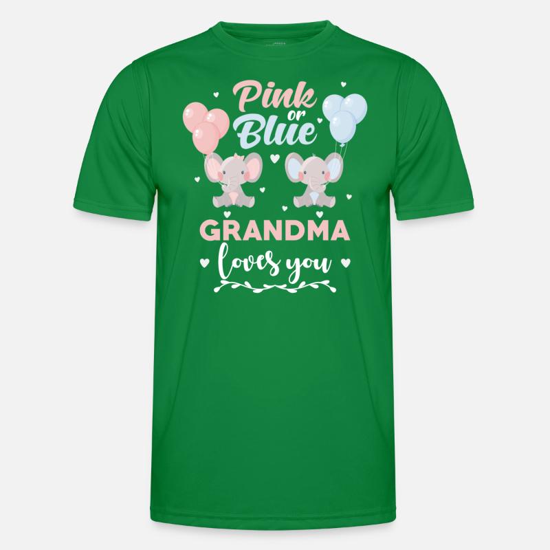 Rosa oder blauer Oma Elefant Männer Funktions-T-Shirt