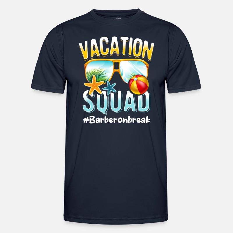 Barber Vacation Squad #Barberonbreak - Men's Functional T-Shirt - navy