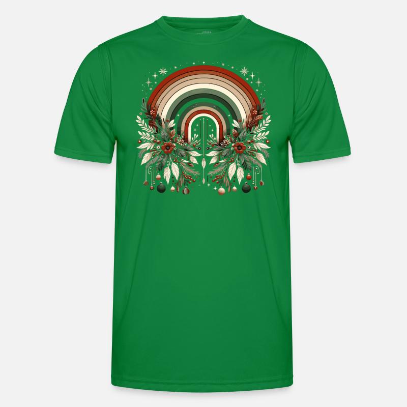Weihnachtskranz böhmischer Regenbogen Weihnachten Männer Funktions-T-Shirt