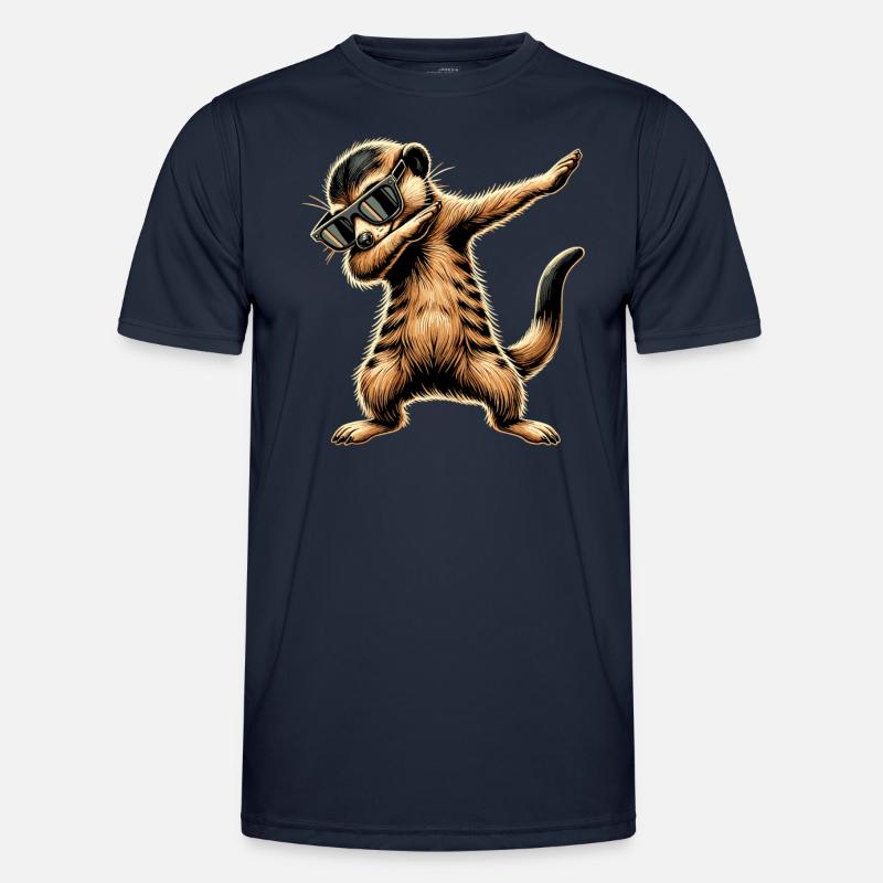 Dabbing Erdmännchen mit Sonnenbrille Cool Erdmännchen - Männer Funktions-T-Shirt - Navy